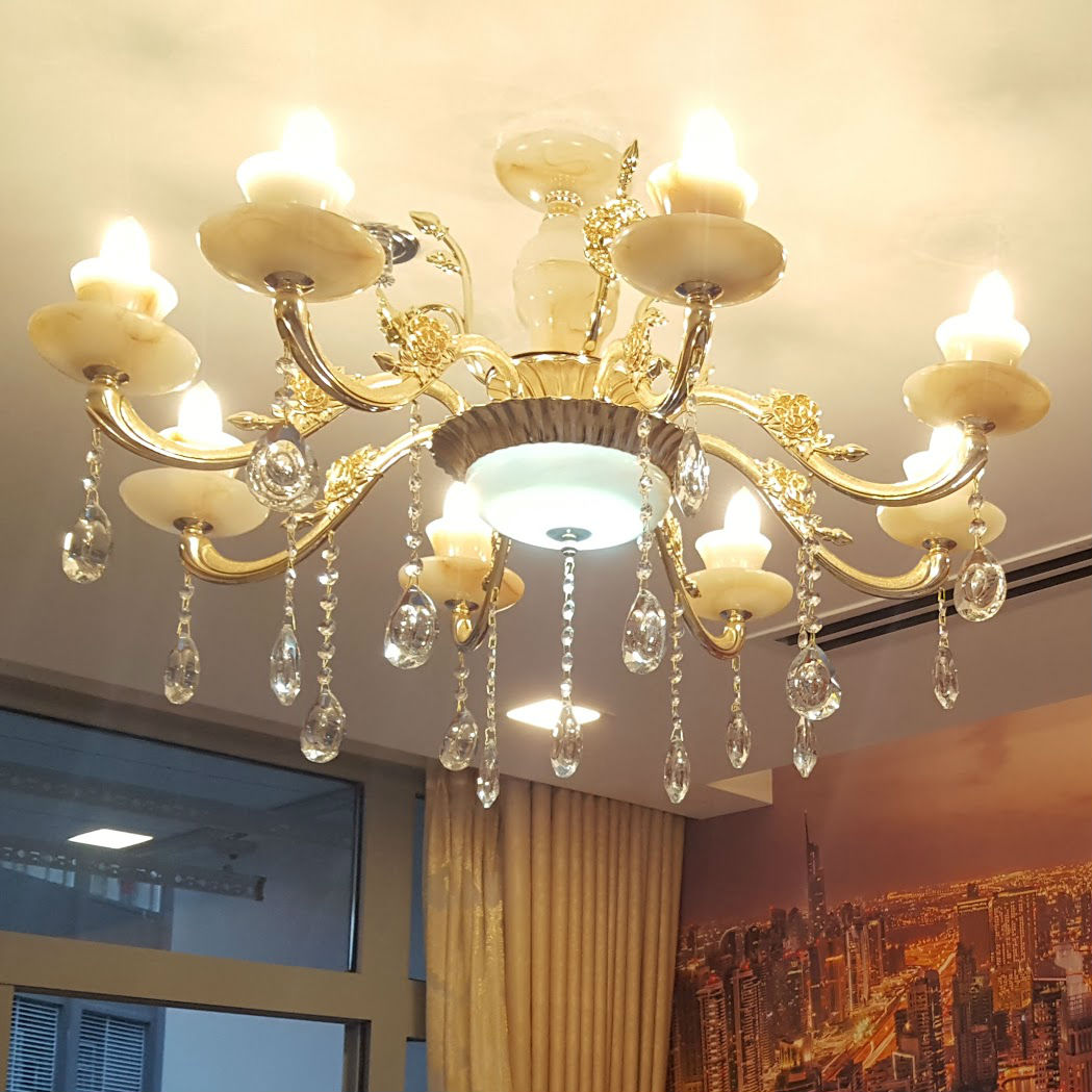 Bán đèn chùm pha lê trang trí phòng khách đơn giản hiện đại cao cấp giá rẻ tphcm
